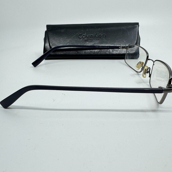 Calvin Klein Collection With Flexon 490 598 Black Silver Eyeglasses Frames H9733 - Picture 4 of 7
